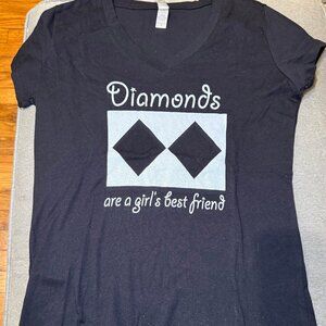 Diamonds are a Girls Best Friend Ski V-Neck T-shirt